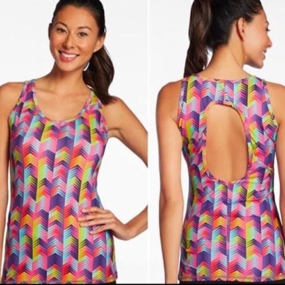 Fabletics Active Embra Keyhole Tank Top Multicolor Size Small